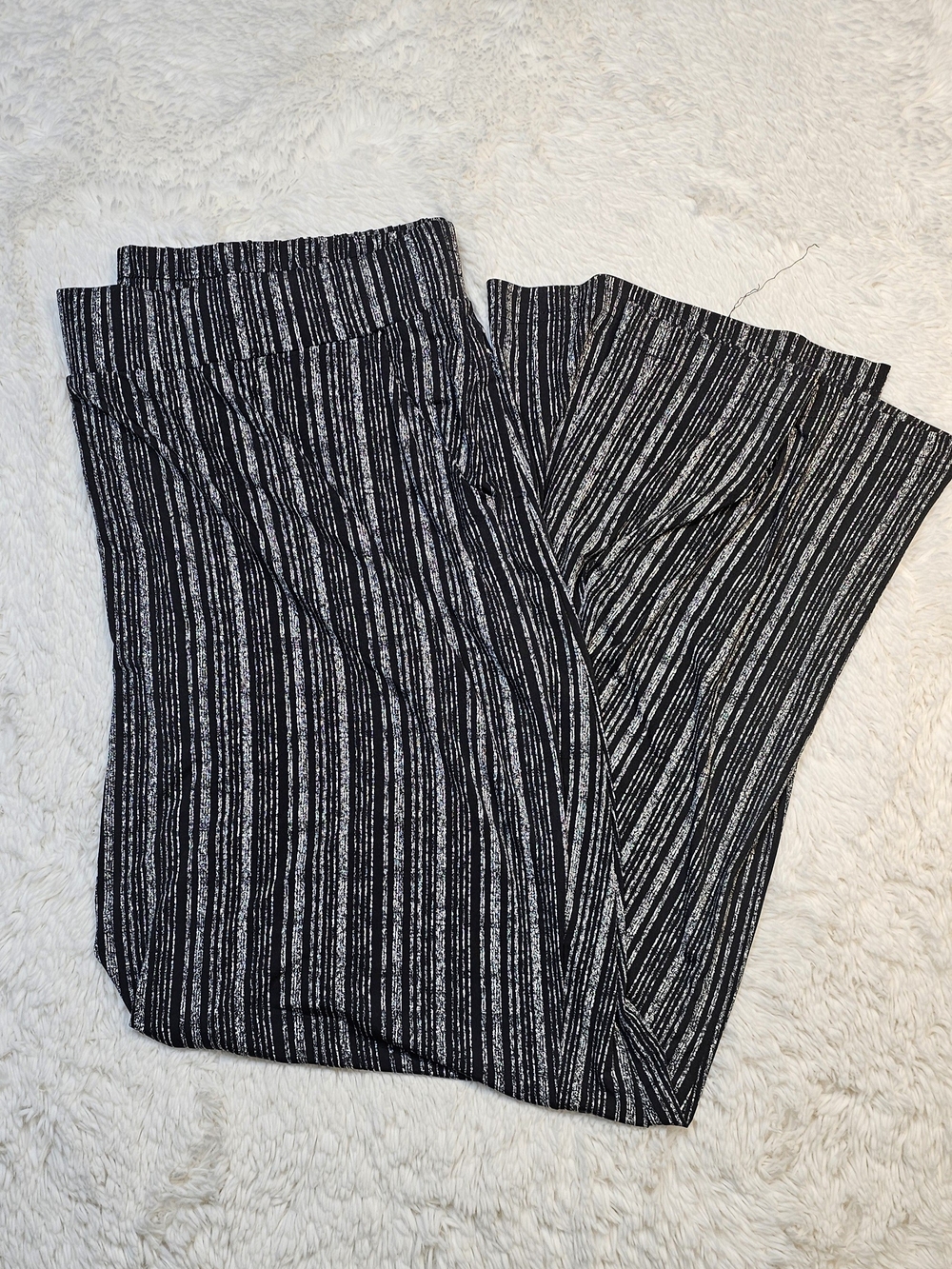Mauriced Black & White Vertical Stripe Wide Leg Pants-20W